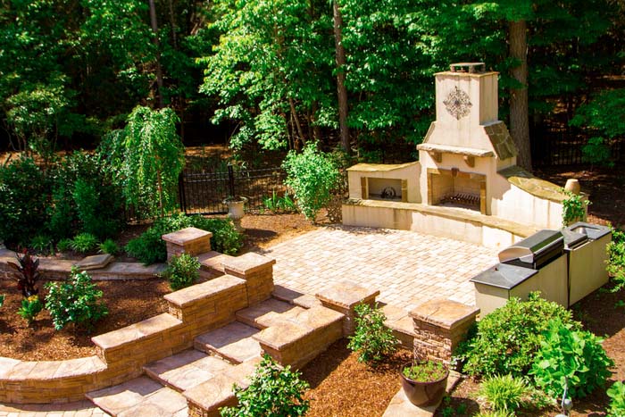 Stone hardscape designs Raleigh