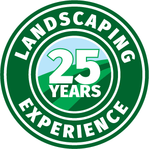 Hicks Landscaping 25 years of experience badge